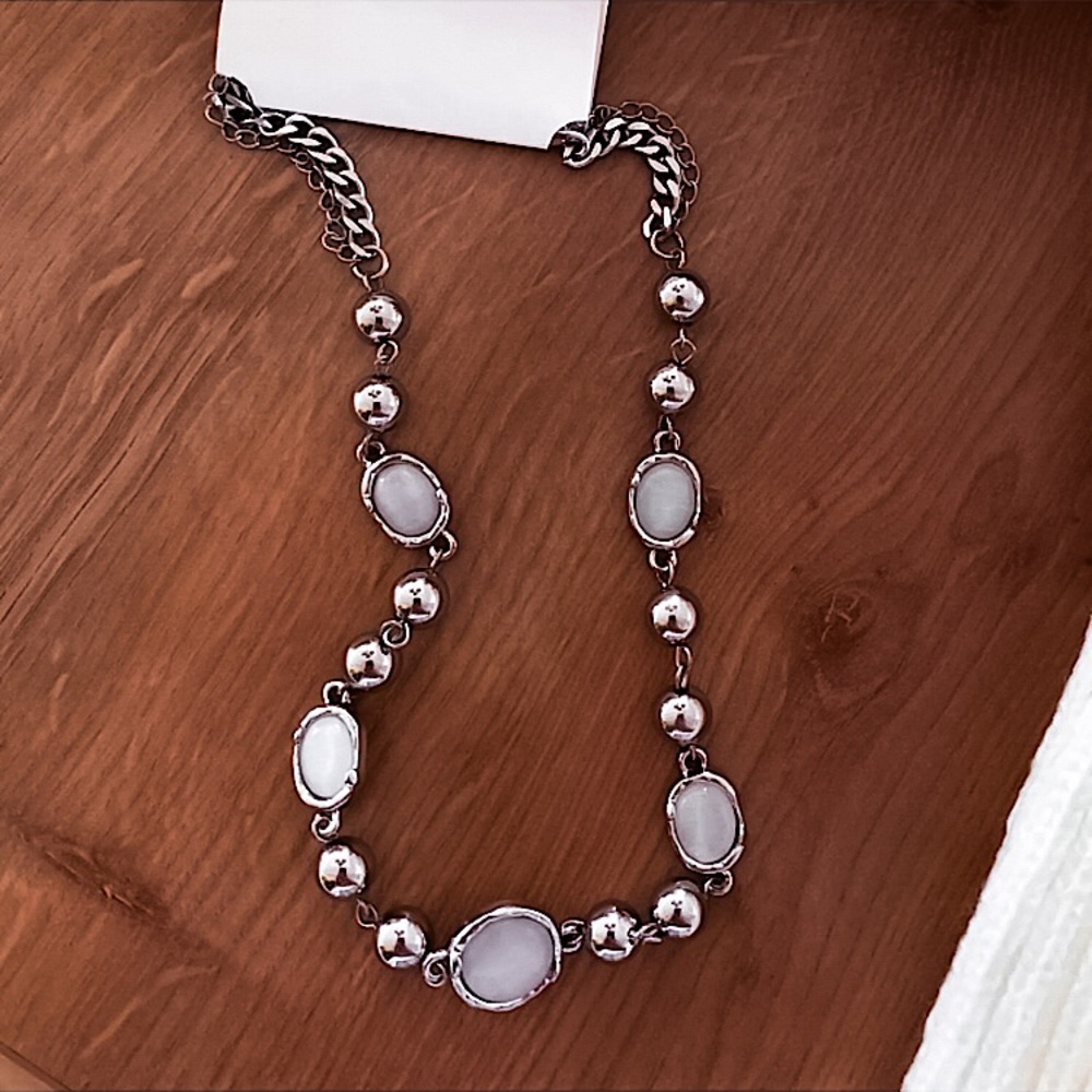 ⚜️𝟯𝟬%𝗢𝗙𝗙 𝗯𝘂𝗻𝗱𝗹𝗲𝘀 𝟯+⚜️ NEW Moonstone Trendy Silver Necklace - Picture 7 of 11